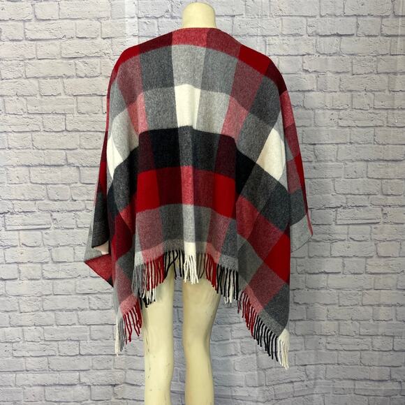 NWT The woollen market, Ireland LAMBSWOOL CHECK BLANKET/ CAPE /SCARF - Picture 5 of 16